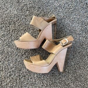 Chloe Beige Platform Heels